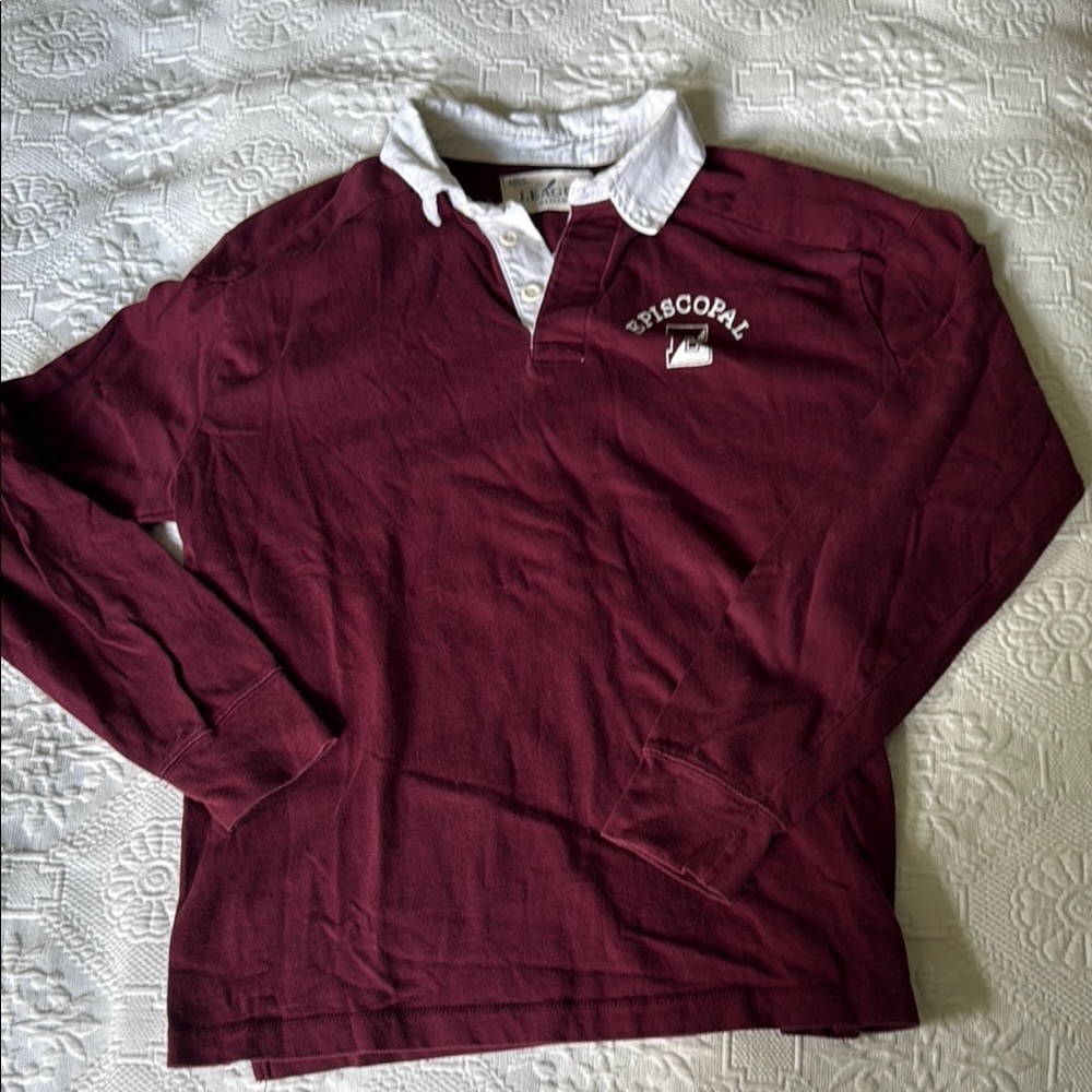 Burgundy Long Sleeve Rugby Shirt